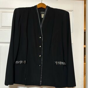 Virgo brand jacket black sized 14 with faux leather trim